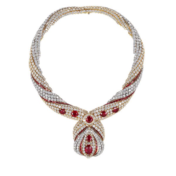 Marboussin bespoke luxury diamond and ruby necklace