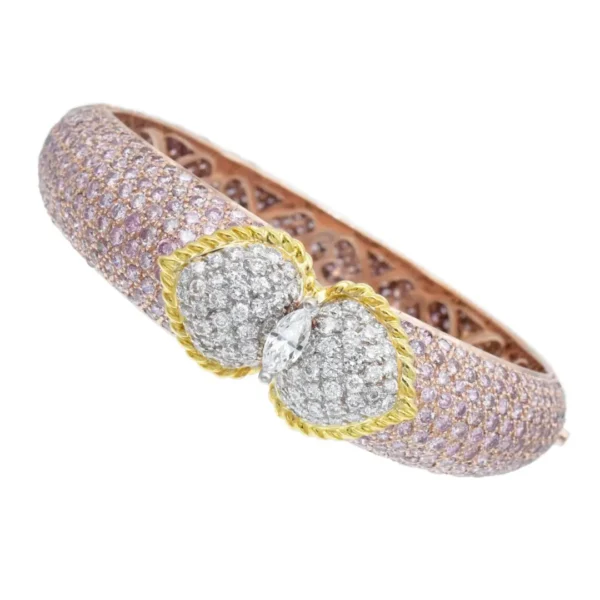 Vintage Graff pink and white diamond bangle bracelet