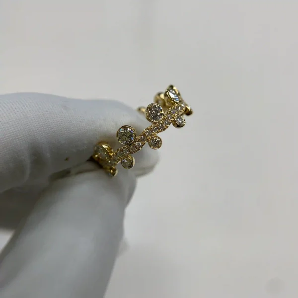 18K Yellow Gold Hermès Set with Round Diamonds H124616B 00052