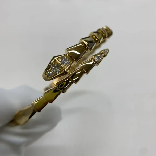 18K Yellow Gold Bulgari Serpenti Viper Diamond Bracelet 360701