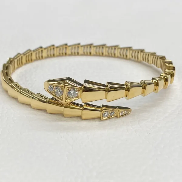 18K Yellow Gold Bulgari Serpenti Viper Diamond Bracelet 360701