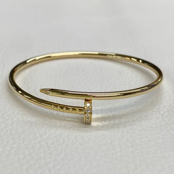 18K Yellow Gold Cartier Just un Clou Bracelet Tip Diamonds Small Model B6066117