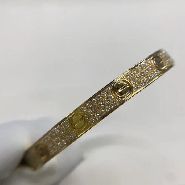 18K Yellow Gold Cartier LOVE Bracelet Medium Model Paved Ref. N6736817