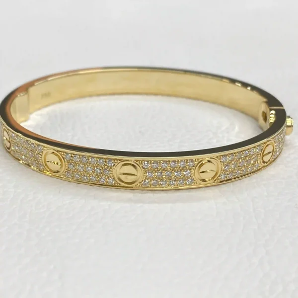 18K Yellow Gold Cartier LOVE Bracelet Medium Model Paved Ref. N6736817