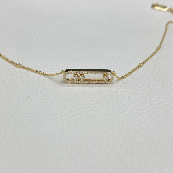 18K Yellow Gold Messika Baby Move Pave Bracelet 04325