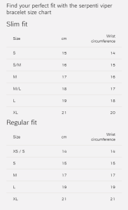 How to choose size of Bulgari serpenti viper bracelet
