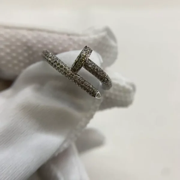 18K White Gold Cartier Juste un Clou Ring Classic Model Paved Ref. N4748752