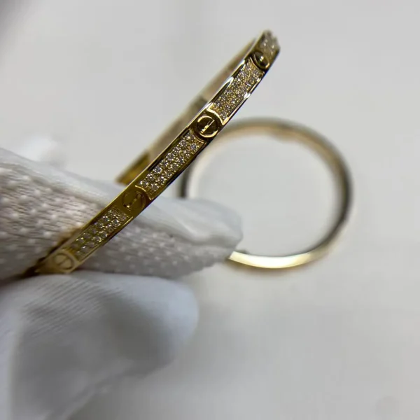 18K Yellow Gold Cartier LOVE Bracelet Small Model Paved (1)