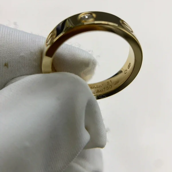 18K Yellow Gold Cartier LOVE Ring Small Model 1 Diamond Ref. B4056152 (1)