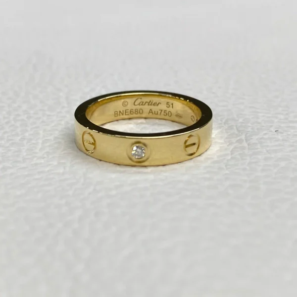 18K Yellow Gold Cartier LOVE Ring Small Model 1 Diamond Ref. B4056152 (1)