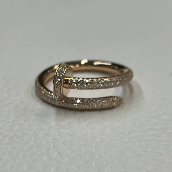 18K Rose Gold Cartier Juste un Clou Ring Classic Model Paved Ref. N4748652