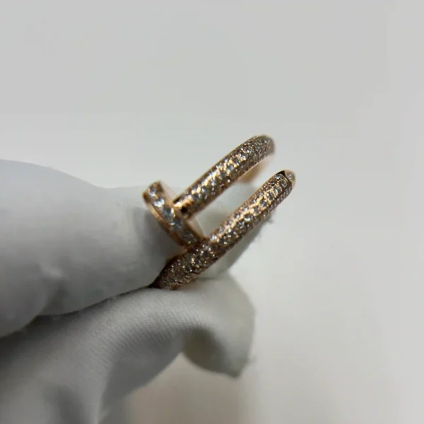 18K Rose Gold Cartier Juste un Clou Ring Classic Model Paved Ref. N4748652
