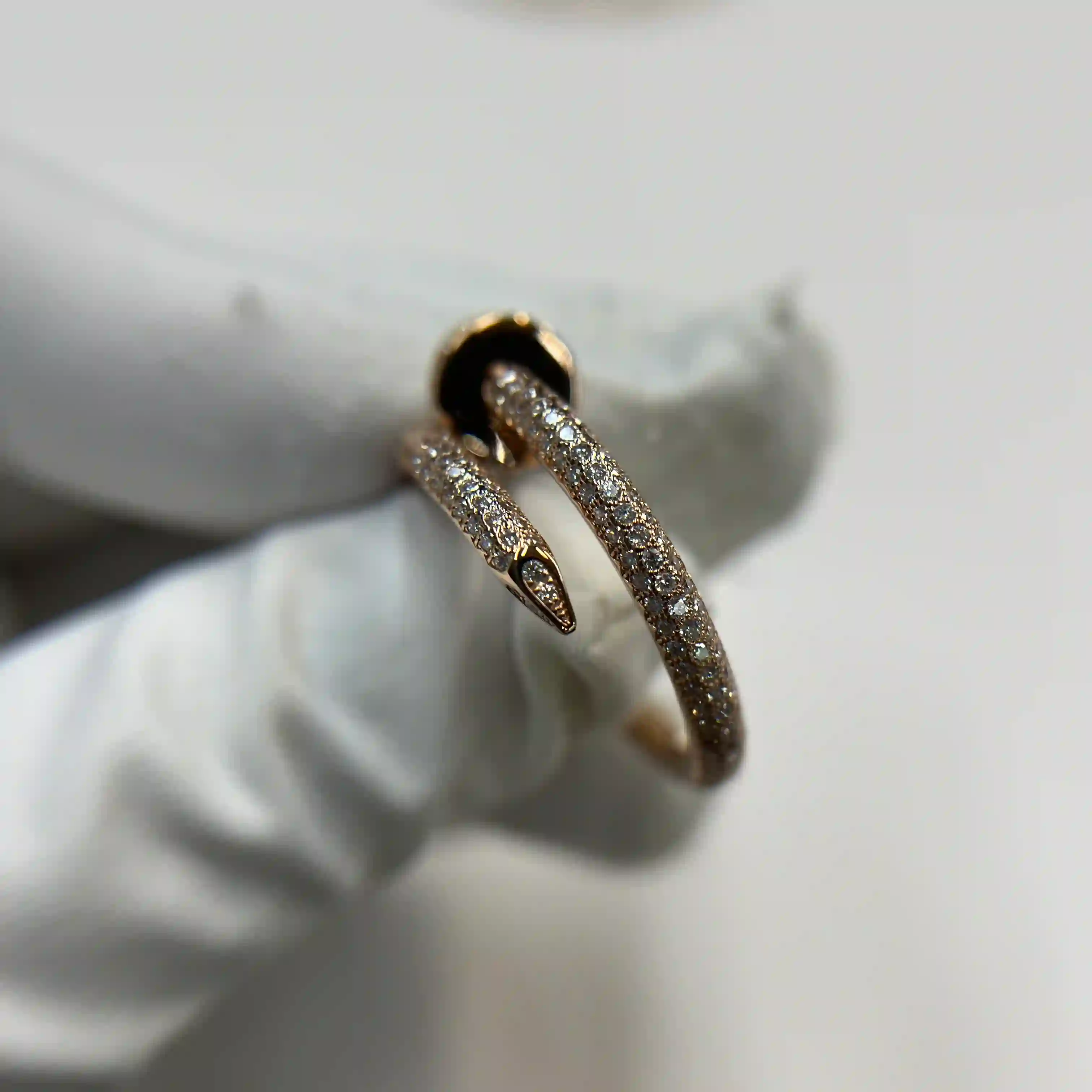 18K Rose Gold Cartier Juste un Clou Ring Classic Model Paved Ref. N4748652 (4) 18K Rose Gold Cartier Juste un Clou Ring Classic Model Paved Ref. N4748652