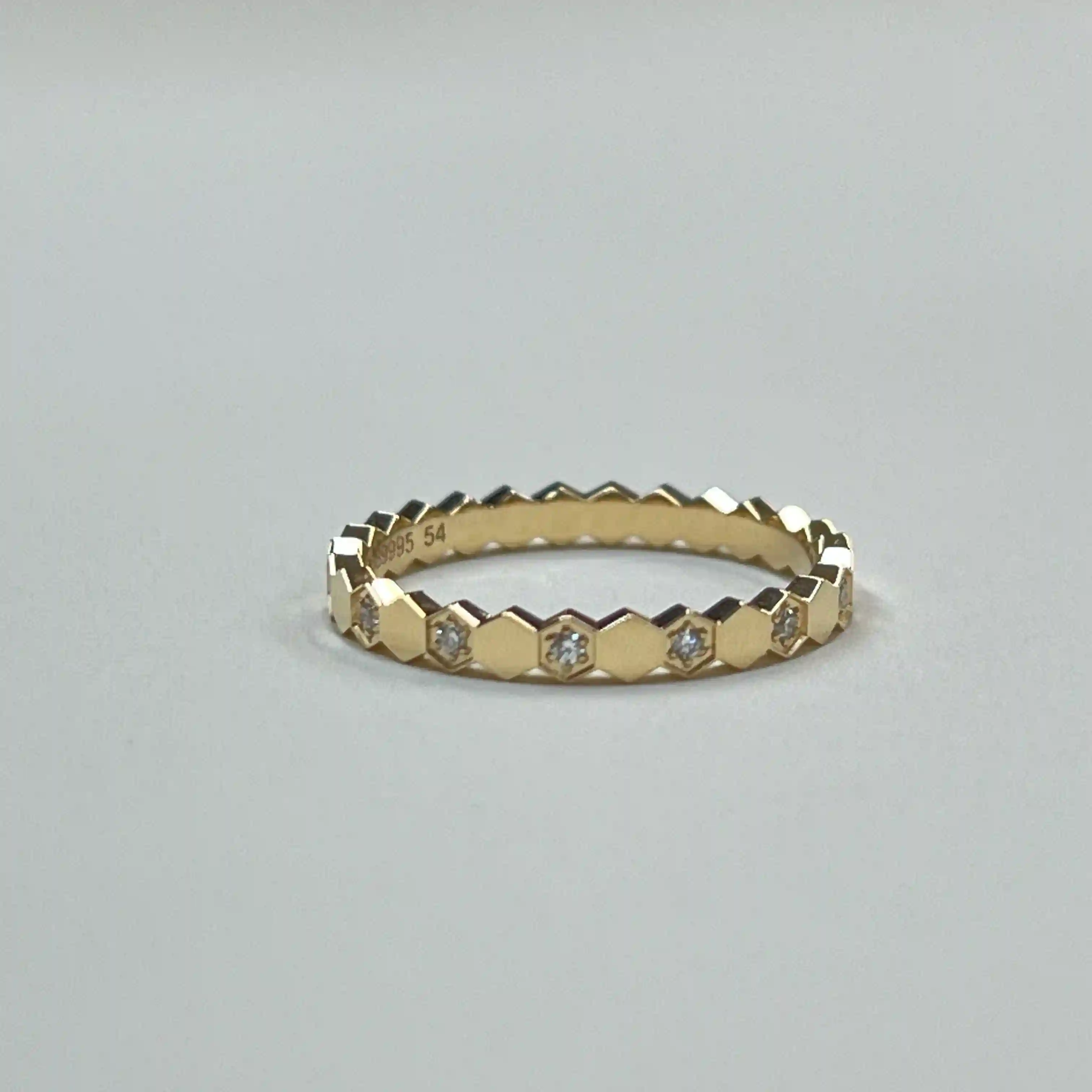 18K Yellow Gold Bee de Chaumet Ring Semi-pavé Diamonds 081932 (1) 18K Yellow Gold Bee de Chaumet Ring Semi-pavé Diamonds 081932