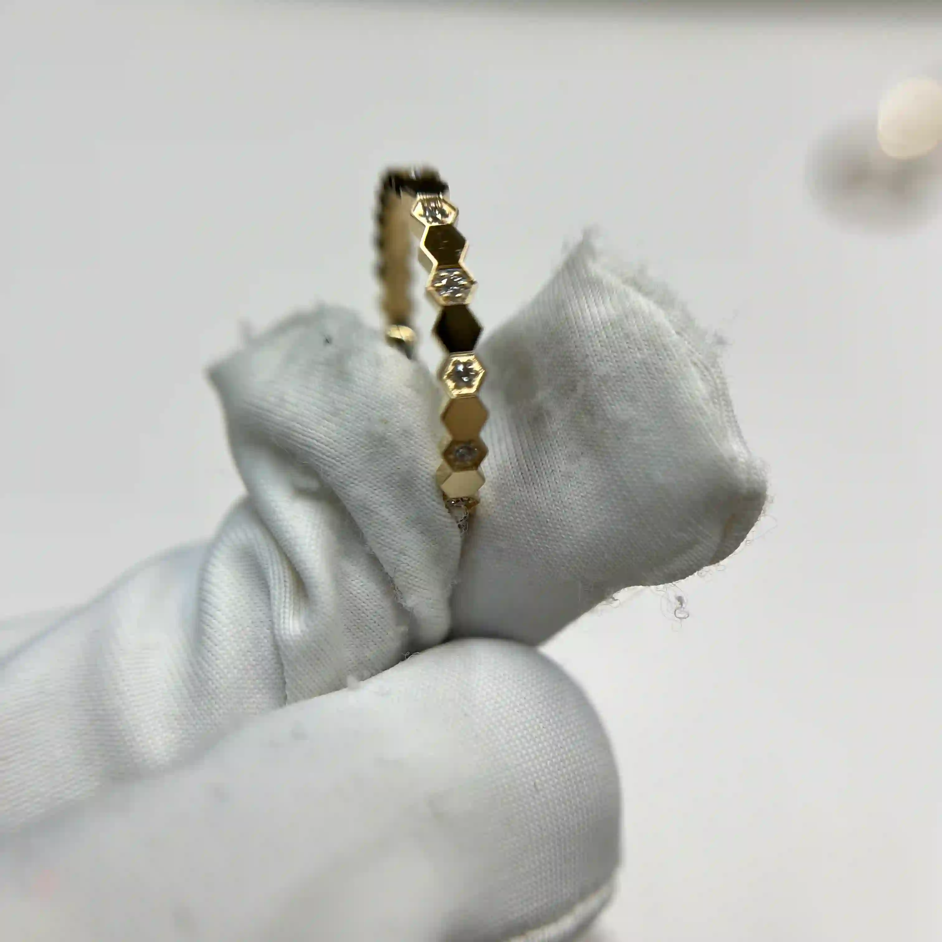 18K Yellow Gold Bee de Chaumet Ring Semi-pavé Diamonds 081932 (4) 18K Yellow Gold Bee de Chaumet Ring Semi-pavé Diamonds 081932