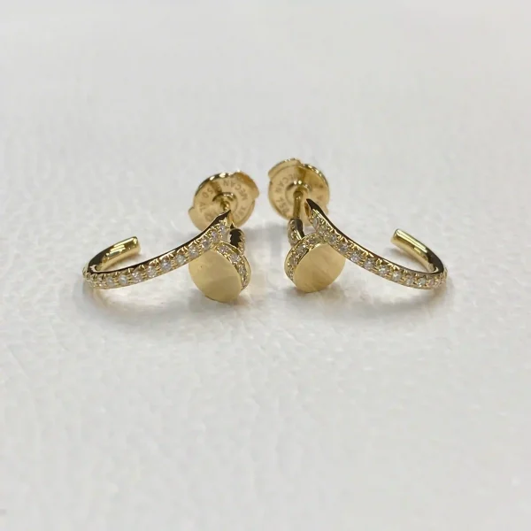 18K Yellow Gold Cartier Juste un Clou Earring Small Model Paved Ref. B8301430