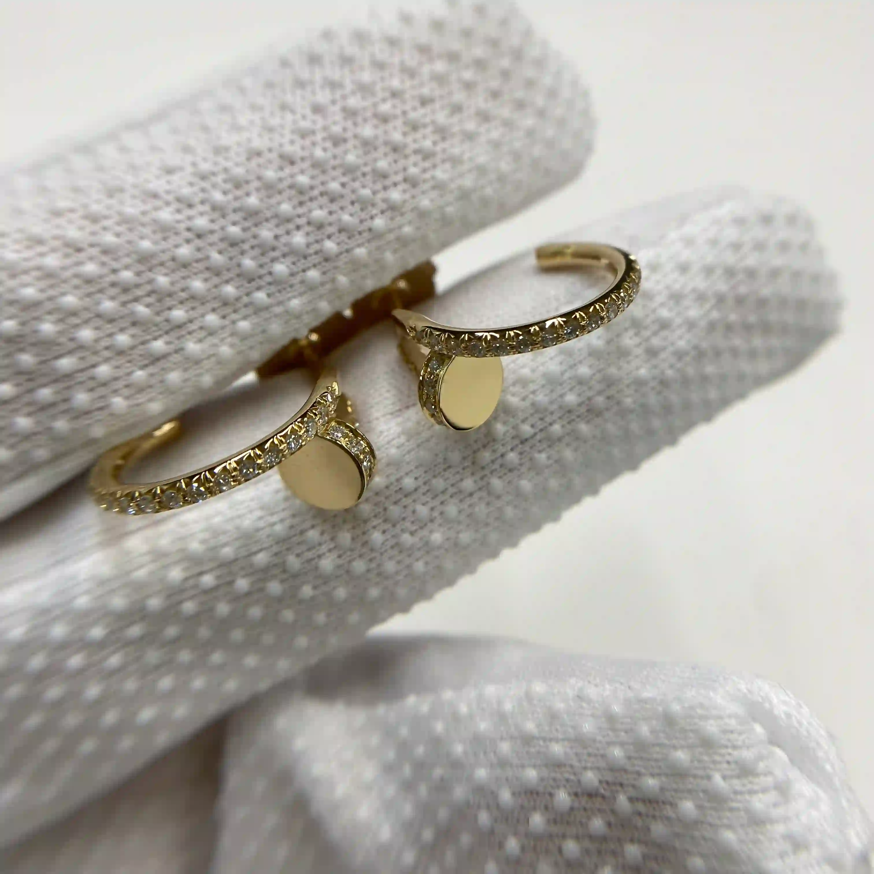 18K Yellow Gold Cartier Juste un Clou Earring Small Model Paved Ref. B8301430 (3) 18K Yellow Gold Cartier Juste un Clou Earring Small Model Paved Ref. B8301430