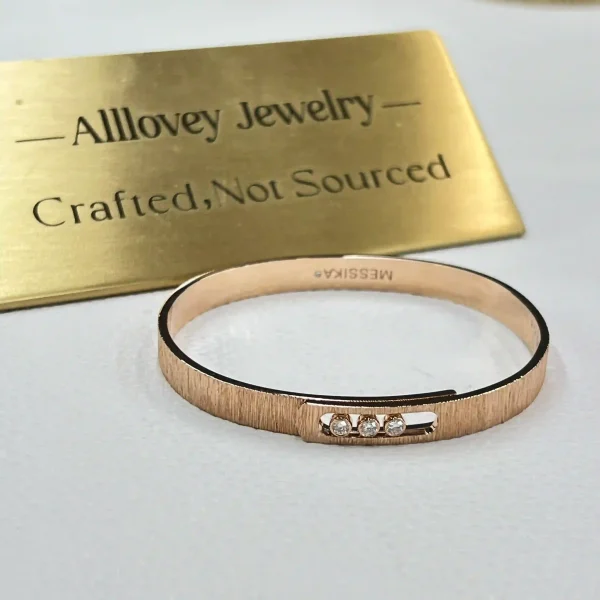 18K Rose Gold Messika Move Noa Chiseled Bracelet Medium Model
