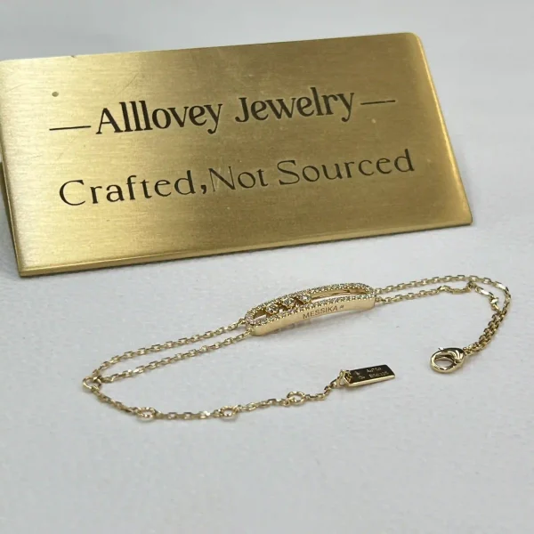 18K Yellow Gold Messika Move Classique Pavé Bracelet Llarge Model