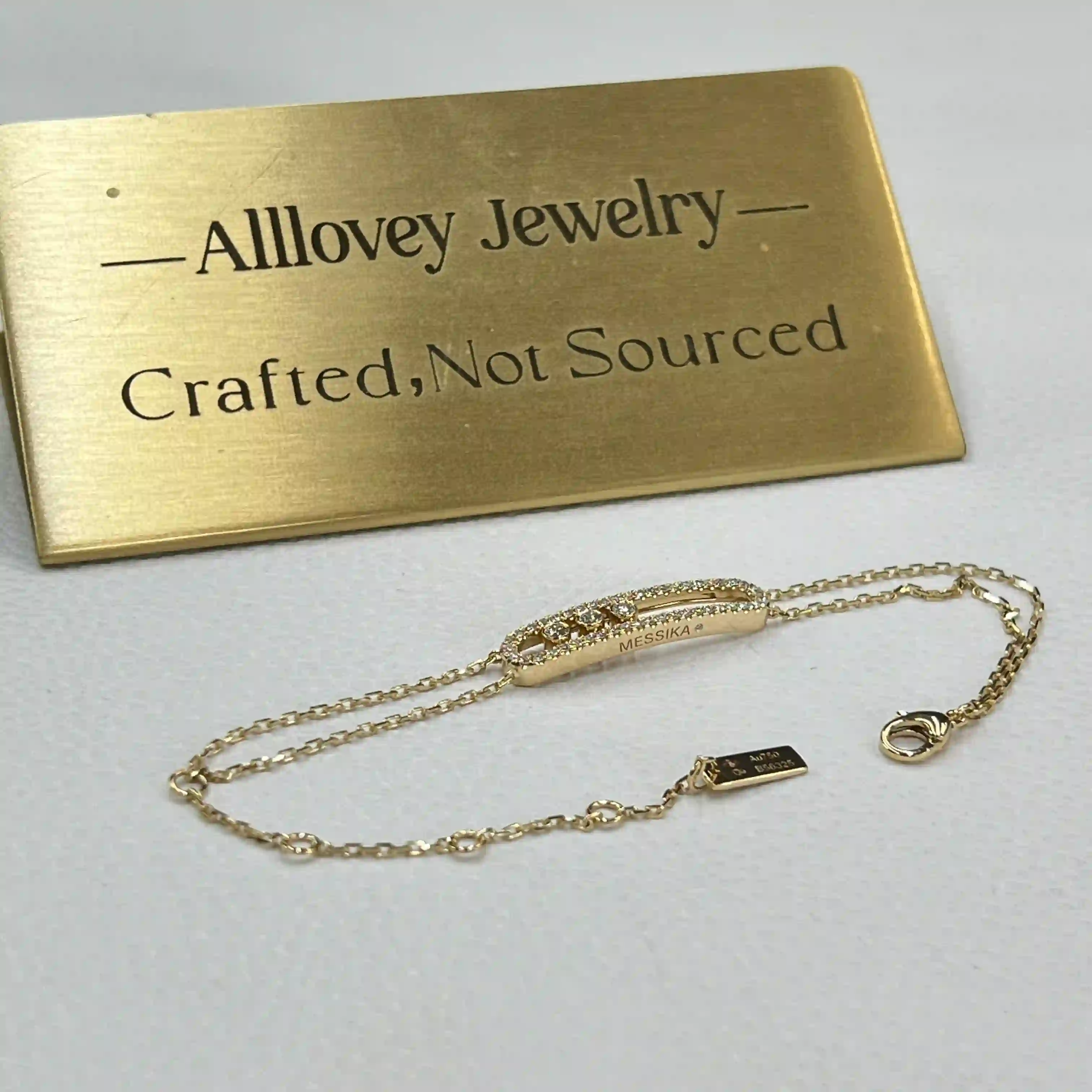 18K Yellow Gold Messika Move Classique Pavé Bracelet Llarge Model (2) 18K Yellow Gold Messika Move Classique Pavé Bracelet Llarge Model