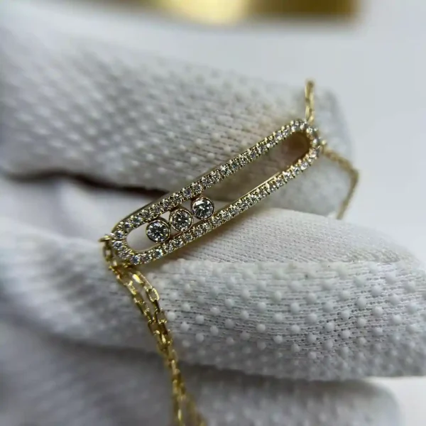 18K Yellow Gold Messika Move Classique Pavé Bracelet Llarge Model