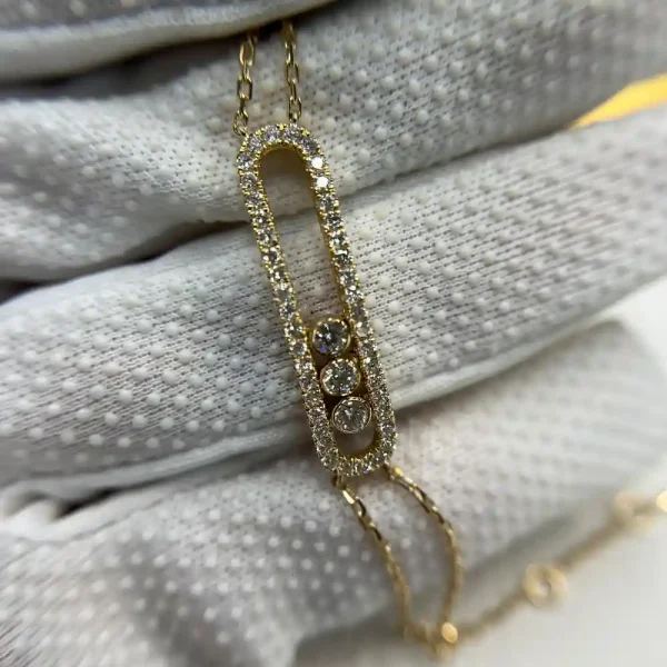 18K Yellow Gold Messika Move Classique Pavé Bracelet Llarge Model