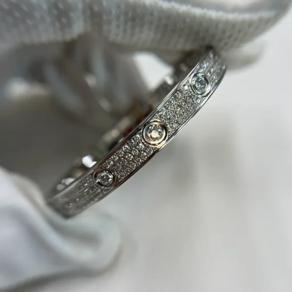 18K White Gold Cartier Love Old Version LOVE Bracelet Classic Model Paved 10 Diamonds Ref. N6727417