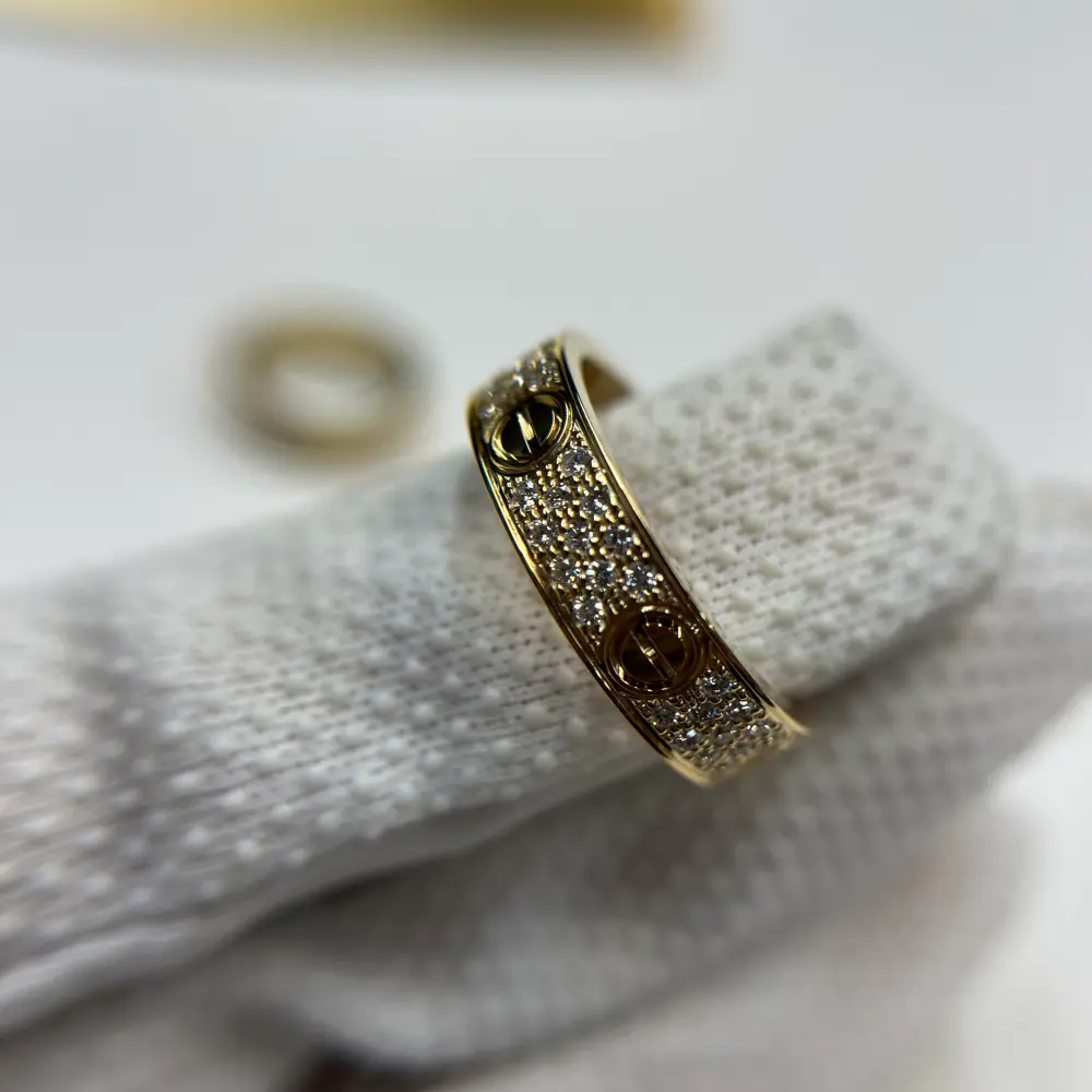 18K Yellow Gold Cartier Love Rng Classic Model Paved Ref. B4238900 (1) 18K Yellow Gold Cartier Love Rng Classic Model Paved Ref. B4238900