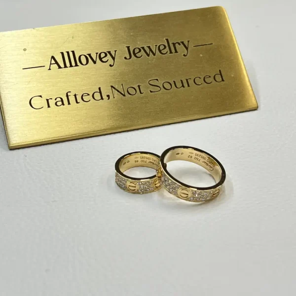 18K Yellow Gold Cartier Love Rng Classic Model Paved Ref. B4238900